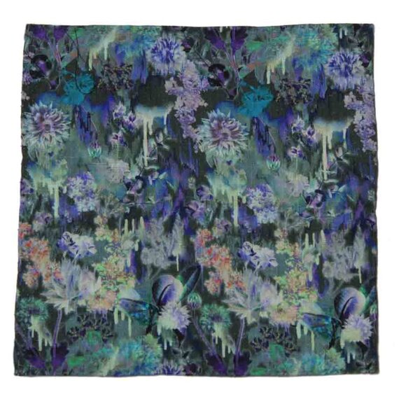 Hand Stitched Italian Linen Cotton Blend Pocket Square Multicolor Floral Men's - Picture 2 of 4